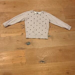 J. Crew Light Gray Sweatshirt with Black Embellishments